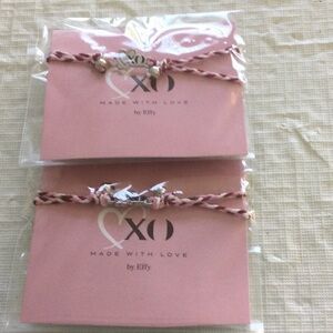 Effy Pink and White Braided Bracelets